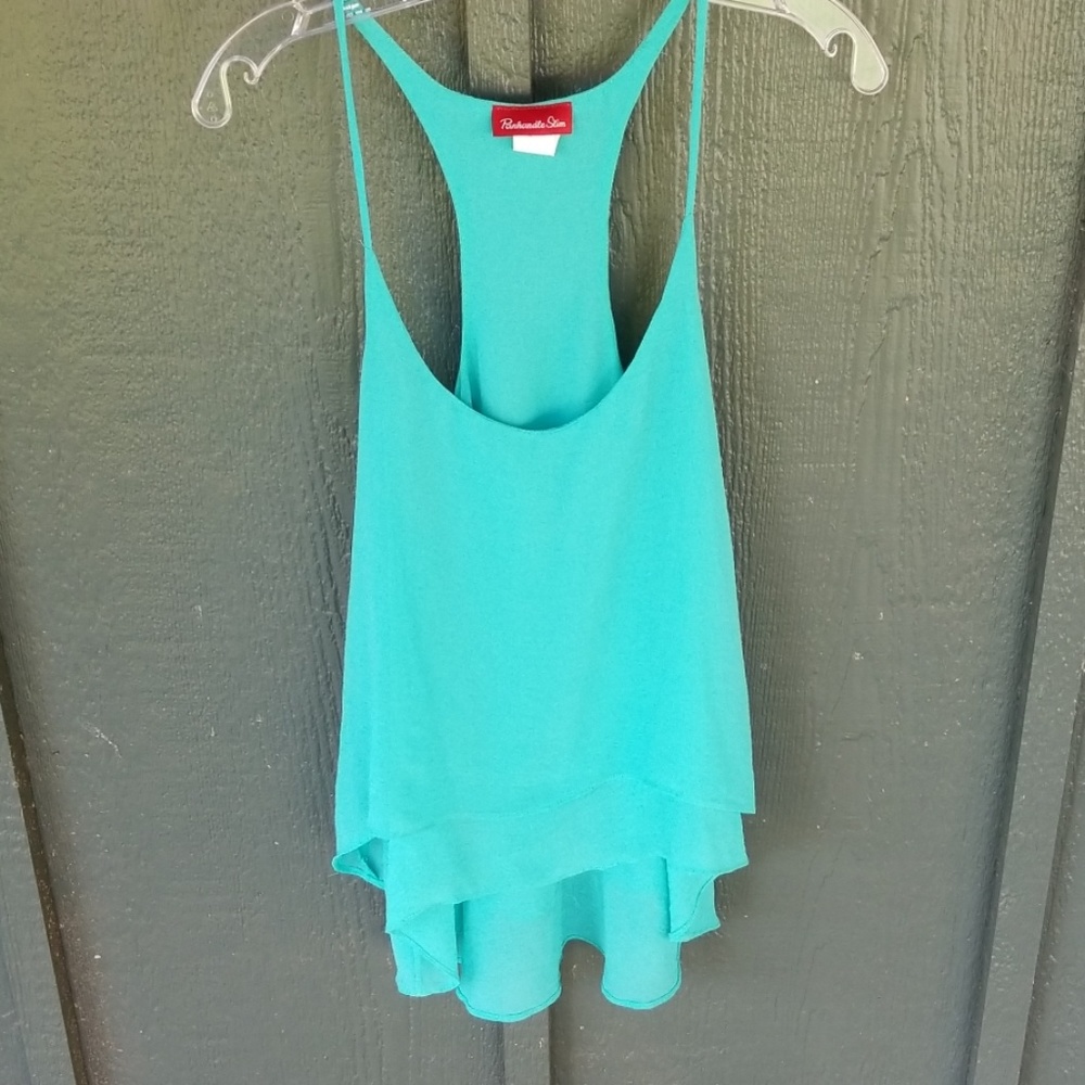 Flowy turquoise chiffon tank